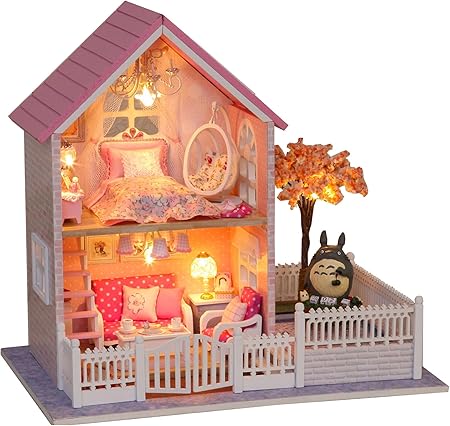Amazon ドールハウス ミニチュア ドールハウス Diy 部屋 木製 小屋 手作り Ledライト ギフト 誕生日 クリスマスプレゼント創造的な おもちゃ となりのトトロ プラモデル 通販