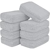 AIDEA Microfiber Applicator Pad-8 Pack, Car Wash Sponge, Grey | Microfiber Sponge and Cleaning Pads, Perfect for Effortless Wax, Sealant, Conditioner Application, Car Detailing Supplies