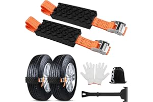 2PCS Snow Chains Anti-Skid Tire Chain Anti-Slip Snow Block Tire Traction Device for Emergency Snow,Mud and Sand Tire Chains f