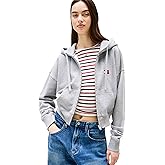 Tommy Jeans womens Medium Weight Cropped Zip Hoodie With Embroidered Flag Logo