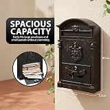ZENO Bronze Wall Mounted Post Box Large Letter Box with 2 Keys view 3