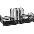 Safco Product 3263BL Onyx Mesh Desk Organizer with Three Vertical Sections, Two Baskets, Home, Office & Classroom Organization Black, 7.8" x 17" x 6.8"