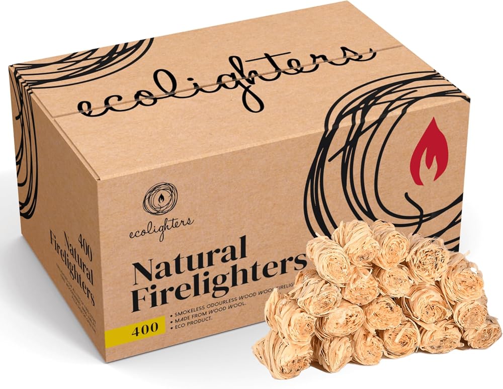 Ecolighters 400 Natural Firelighters for Wood Burners and BBQs