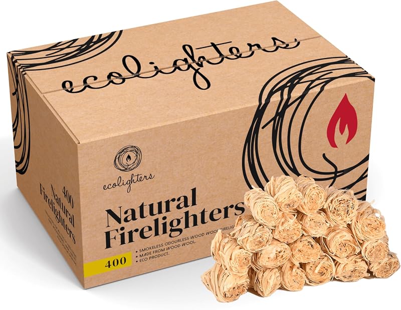Ecolighters 400 Natural Firelighters for Wood Burners and BBQs