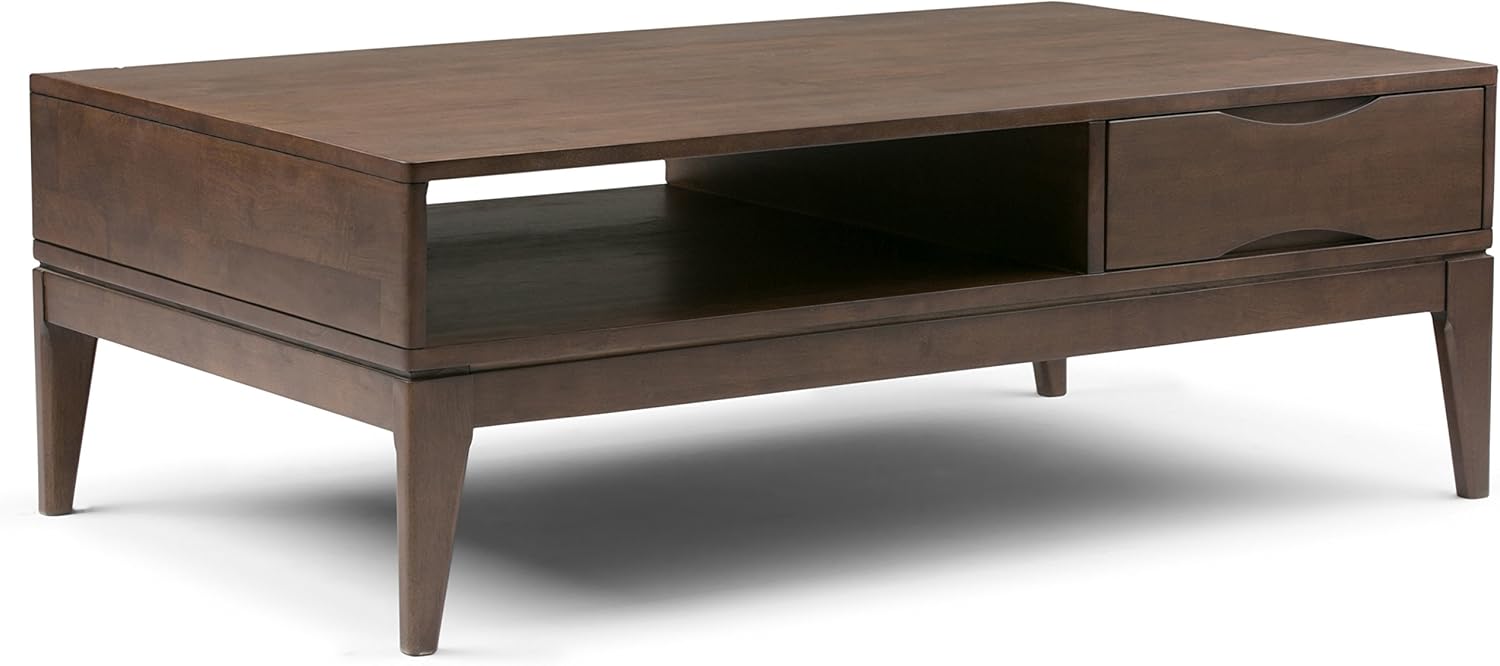 Best Simpli Home Acadian Solid Wood Console Sofa Table, Farmhouse Grey