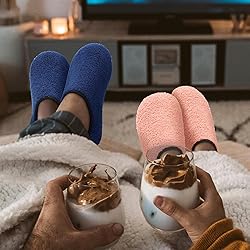 QFH House Slippers for Women Men Cozy Sock Shoes