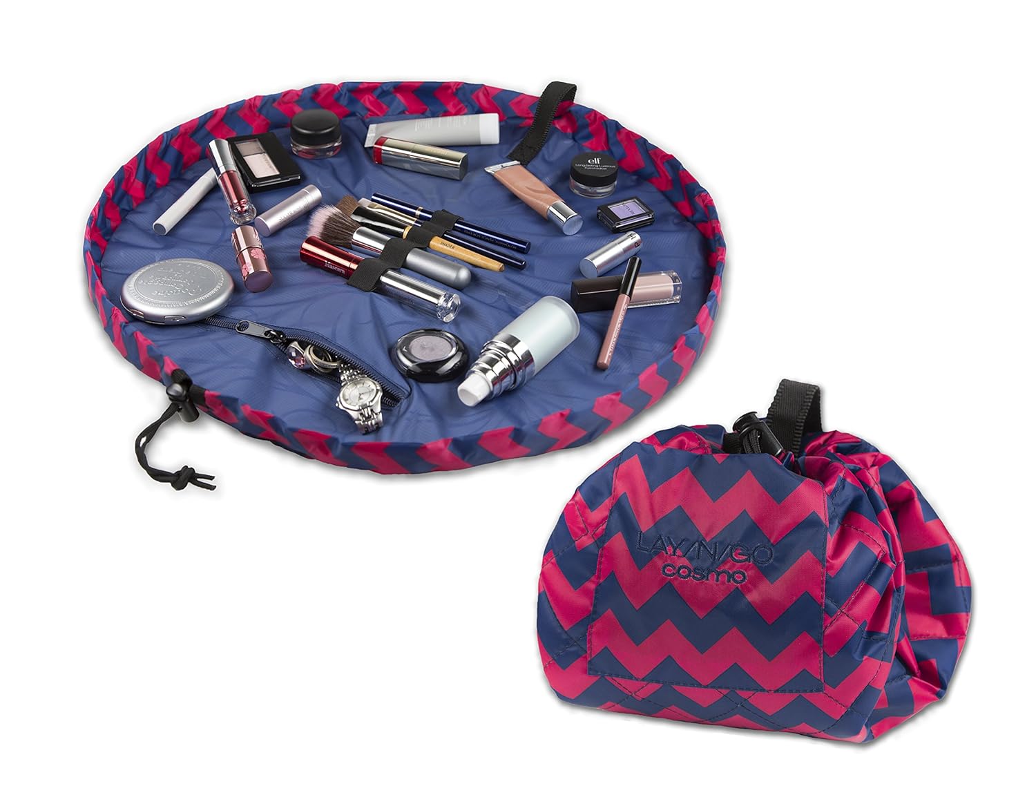 Lay-n-Go COSMO Plus (21") Cosmetic Bag, Chevron Pink