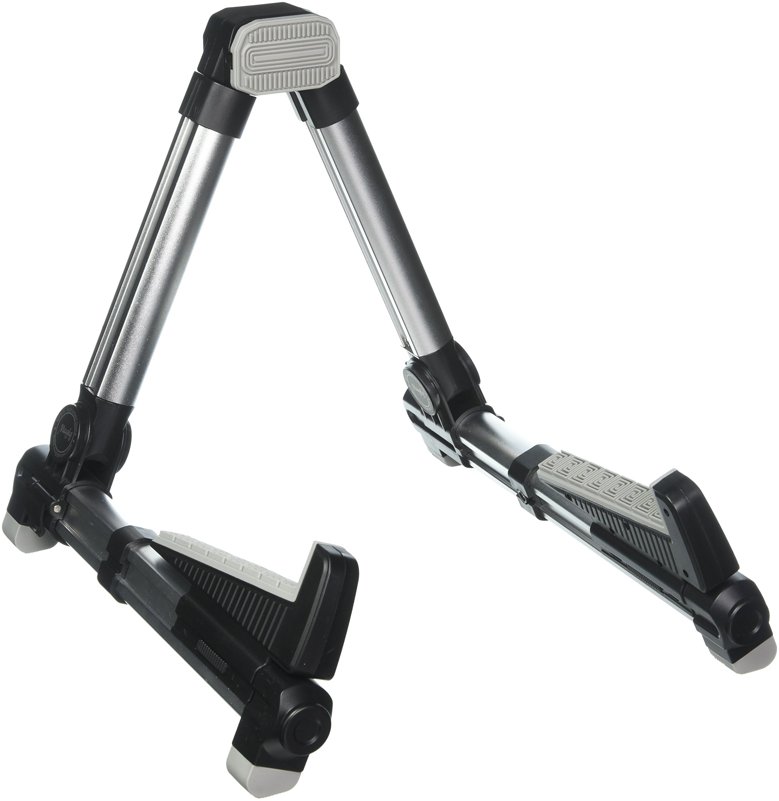 Mugig Gitarrenständer Gitarrenzubehör A Form Ständer universal einstellbar und stabiler zusammenklappbarer(silbrig)