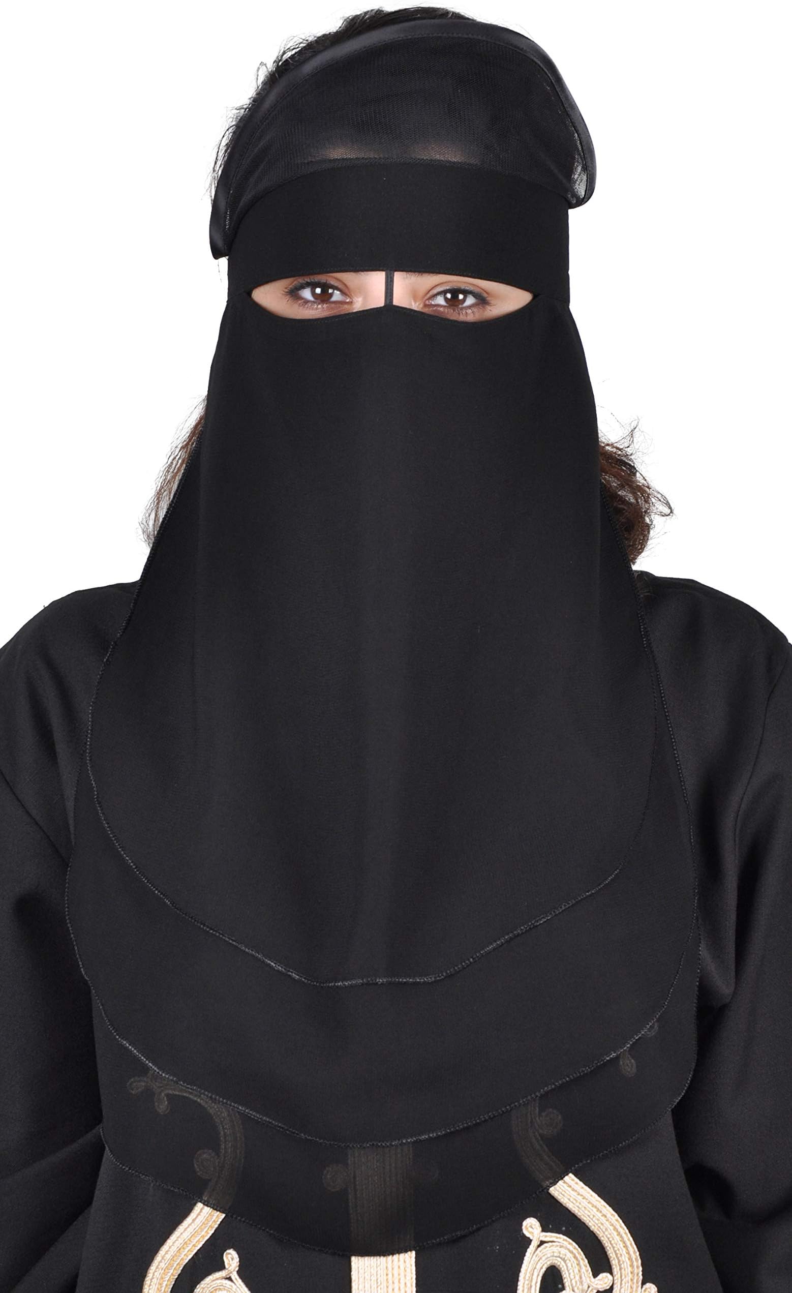 3 layer Niqab - Hijab Facial Veil Burka Khimar Islamic Prayer Clothing