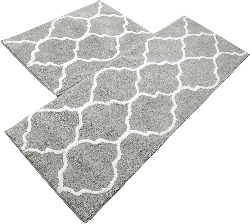 Uartlines Lot De 2 Tapis De Bain Anti Glissant Microfibre