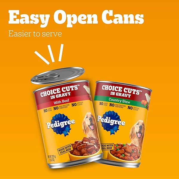 PEDIGREE CHOICE CUTS IN GRAVY ADULT CANNED SOFT WET DOG FOOD, BEEF & COUNTRY STEW, 13.2 OZ. CANS (12 COUNT, PACK OF 1)