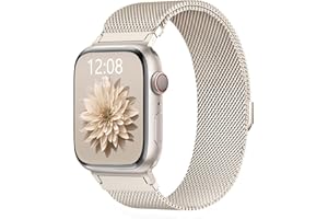 WANLISS Original Metal Milanese Loop Compatible with Apple Watch Band 38mm 40mm 41mm 42mm 44mm 45mm 49mm for Women Men, Magne