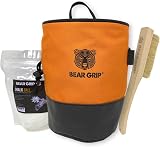 BEAR GRIP Premium Chalk Bag Bundle Orange with Chalk Ball & Brush