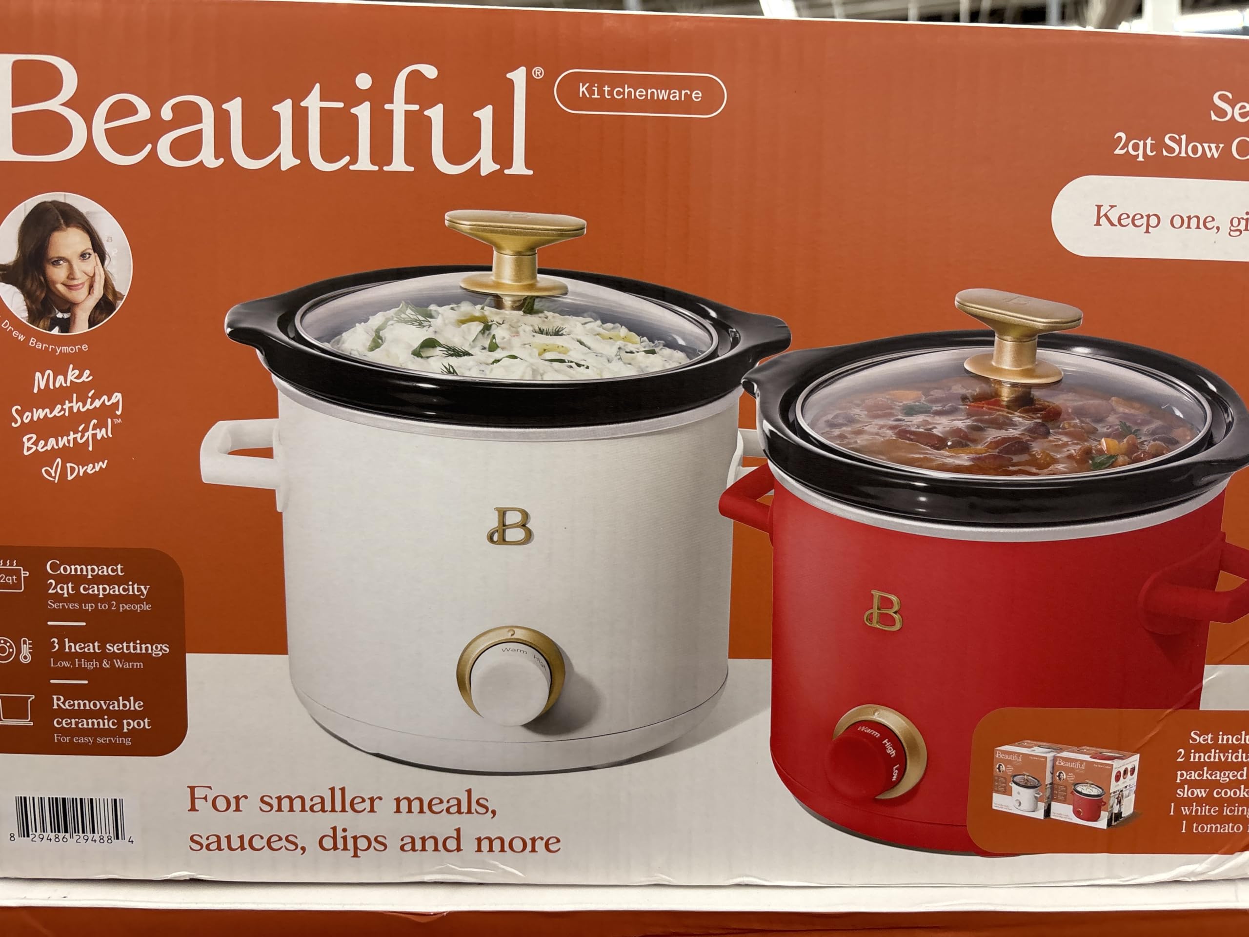 Photo 1 of **FACTORY SEALED**** 2-Pack 2qt Slow Cooker, White Icing & Tomato Red