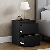 Vida Designs Denver 2 Drawer Bedside Chest Black 52H 29.5W 29.5D Space-Saving view 4