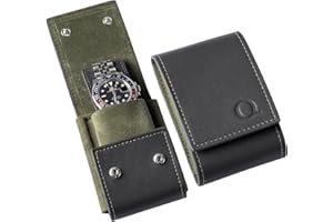 QWATCHBANDS Watch Travel Case Pouch - Genuine Leather Watch Pouches for 1 or 2 Watches - Luxury Watch Accessories in 10 Colors