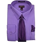 Alberto Danelli Mens Dress Shirt and Tie Set, Dress Shirts for Men, Long Sleeve Button Down, Big and Tall Sizes Up to 5XL
