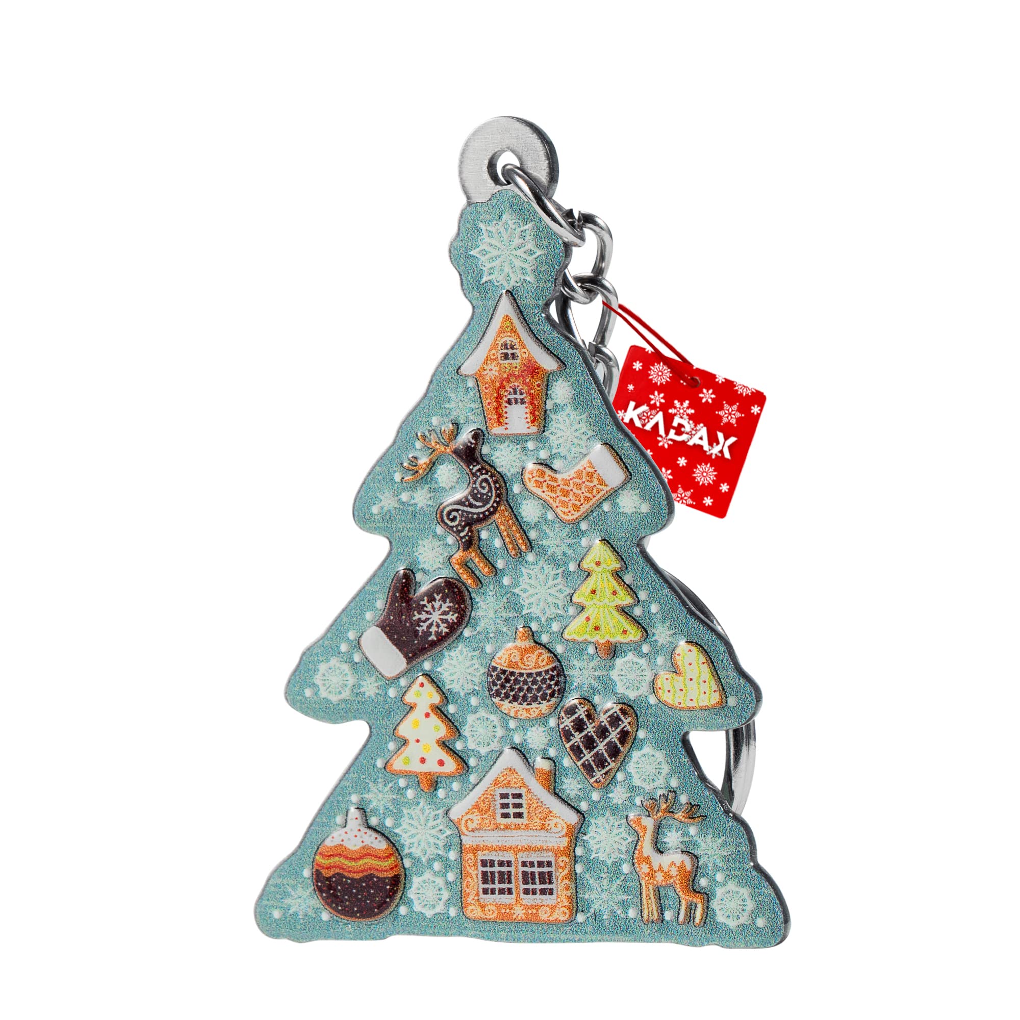 KADAX Keychain Pendant Steel Cute Christmas Pendant with Metal Hook, Christmas Tree (Green) - K2485