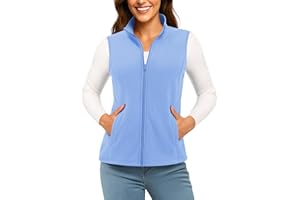 TACVASEN Women's Fleece Vest Lightweight Warm Vests Outerwear Sleeveless Zip Jacket Fall Winter Soft Vest with Pockets