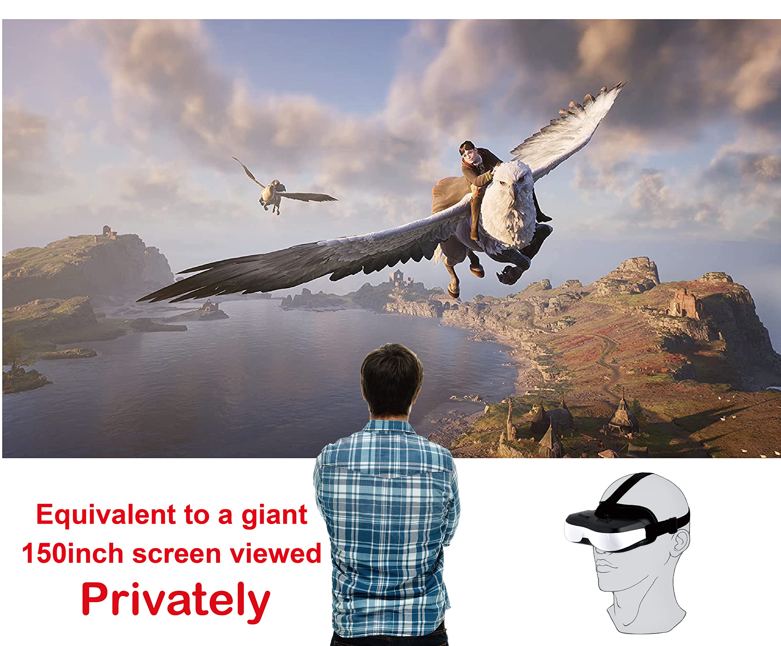 Bigeyes H3 Personal Mobile Movie Cinema,HDMI Input,Built in Battery,Connect to Various Multimedia Signal Source Devices. Video Display Glasses, Headset, Goggles,Monitor(Bigeyes H3)