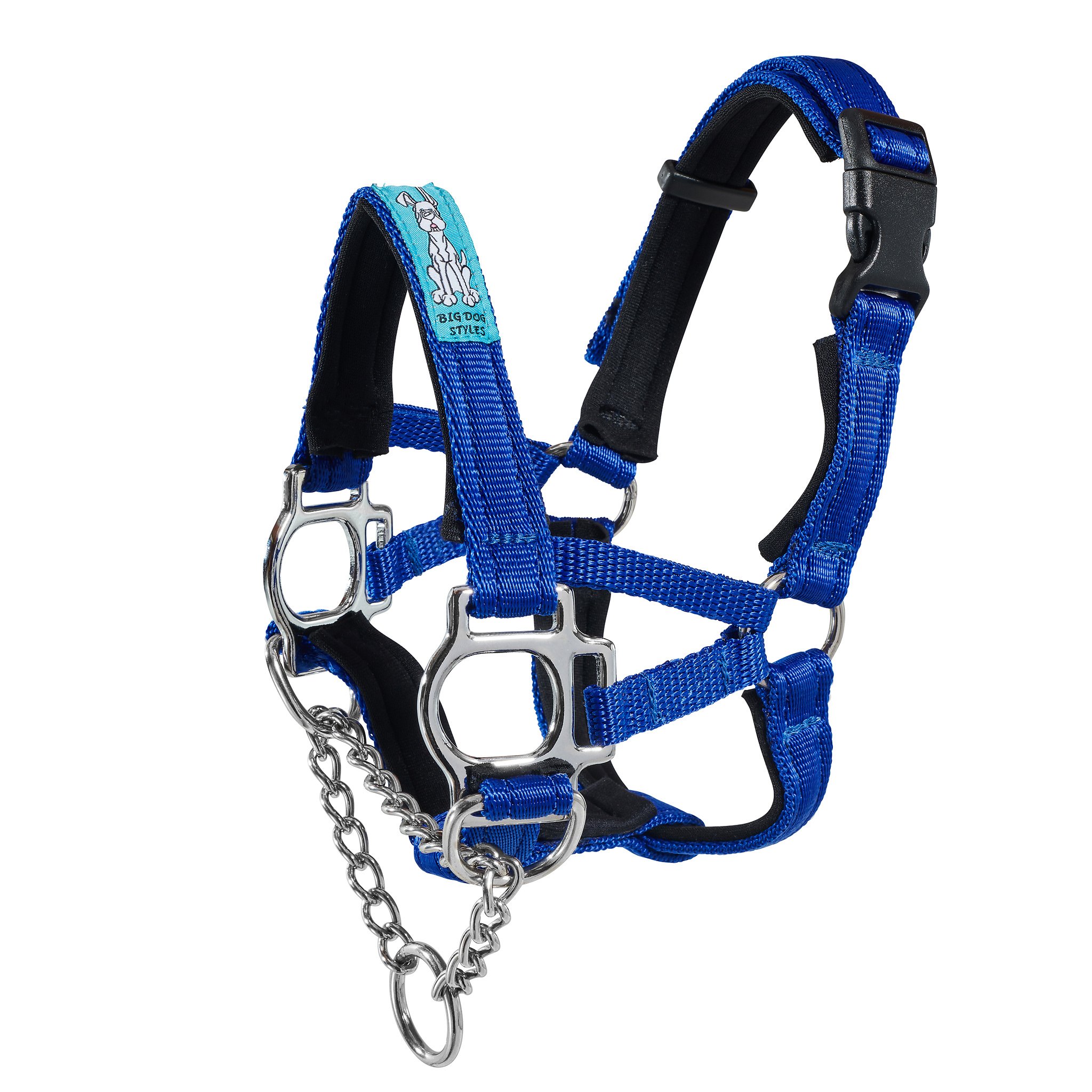 Big Dog Styles Head Collar, Made in UK for Large and Giant Breeds, Maximum Control, Stop Pulling, Anti Chew, Stainless Steel Fittings, Fully Lined. (Royal Blue, 3)
