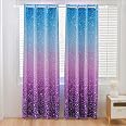 Holawakaka Kids Space Star Comforter Set - Twin Size Ombre Red & Purple Glitter Bedding - View #3