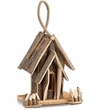 Nichoir à Oiseaux Décoratif Relaxdays - Maison Oiseaux Bois Suspendu Artisanal