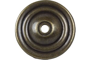 GlideRite Hardware 5061-AB-10 1.5-inch Thin Rounded Ring Cabinet Back Plate 10 Pack, Antique Brass Finish, 10 Count