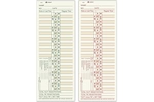 Adams Time Cards, Bi-Weekly, 2-Sided, Overtime Format, 3-3/8" x 9", Manila, Green/Red Print, 200-Count (9675-200)