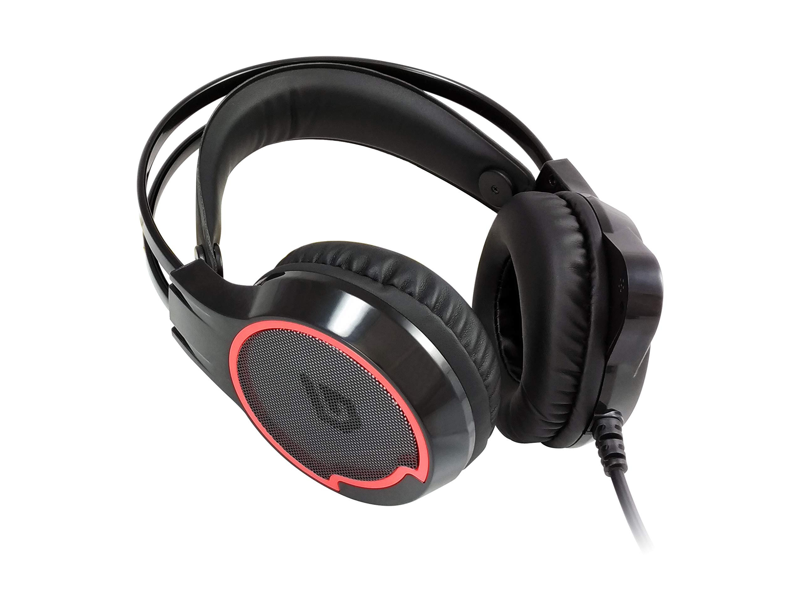 Conceptronic ATHAN01B 7.1-Channel Surround Sound Gaming USB Headset, Black/Red