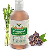 Nature Sustained Organic Shampoo - Raw & Wildcrafted with Probiotics, Hypoallergenic Natural & Sulfate Free Shampoo for Sensitive Scalp, Dry Hair, Dandruff, Eczema & Psoriasis, 9oz, Lemongrass