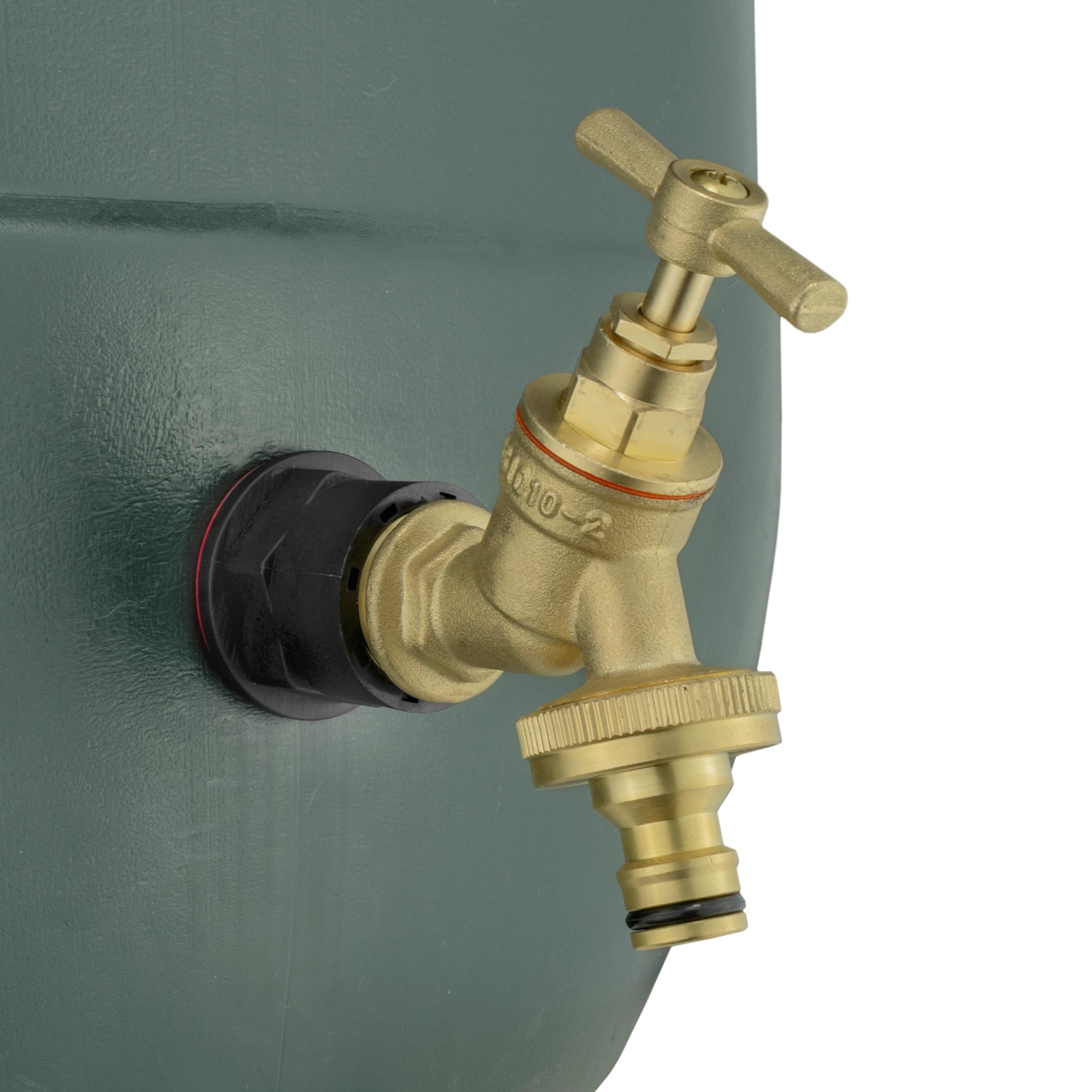 Waterbutt/rain Barrel/Storage Tank Connector/Adaptor+Solid Brass bib tap with Click-Lock Hose Connection+Free Thread Seal Tape, (Requires a 26mm Hole)