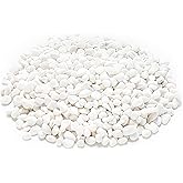 WUWEOT 12-lb White Decorative Bean Pebbles, 0.2" Natural Gravel Rocks for Plants, Succulents, Vases, Aquariums and Terrariums
