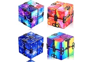 LANTIANCHEN 4 Pack Infinity Cube Fidget Toy, Fidgeting Game for Adults, Cool Mini Gadget Best for Stress and Anxiety Relief and Kill Time for ADD/ADHD/OCD A