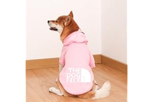 JIZAHPET Dog Hoodie,Comfortable, Soft and Breathable Fashion Dog Sweatshirt,Trendy Dog Hoodie Face,for Small, Medium and Large Dogs (Pink, Small(Chest: 14'', Back: 9''))