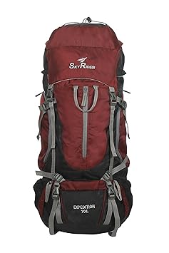 SkyRider Expedition 70 Ltrs Rucksack,Trekking Bag & Hiking Bags with Rain Cover & Steel Frame
