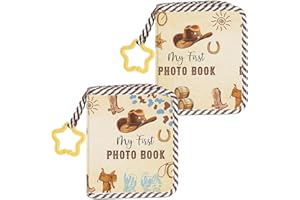 TILLFURU Cowboy Toddler photo Soft Album,Baby Memory Album for Boy, My First Family Album Photo, Baby Albums Birthday Gift, My First Family Photo Album for Baby, Baby Photo Albums for Newborn Toddler Kids
