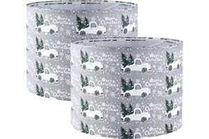 KOORLE Lamp Shades Set of 2, Drum Lampshade for Table Lamps Floor Lamp, 13" Top X 13" Bottom X 10" High Large Fabric Lamp Shades, Easy Assembly Replacement Lampshades for Home Decorations