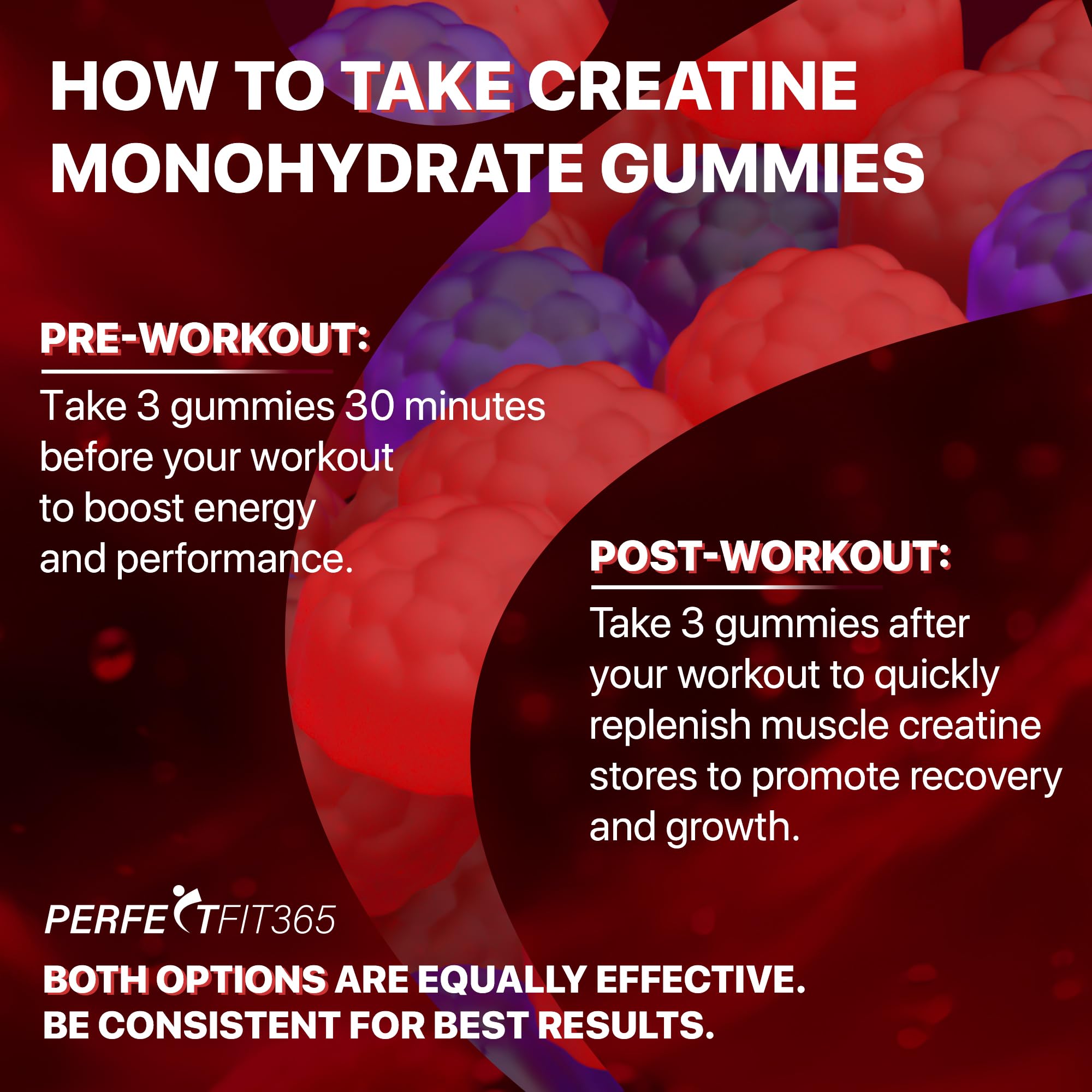 Creatine Monohydrate Gummies Complex 8000mg with L-Carnitine & Taurine, Flavored Creatine for Women and Men with Raspberry & Blackberry Taste, Pre Workout Gummies for Men and Women - 120pcs