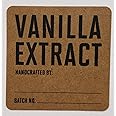 Vanilla Extract Labels on Kraft Paper (Handcrafted) - Package of 12.