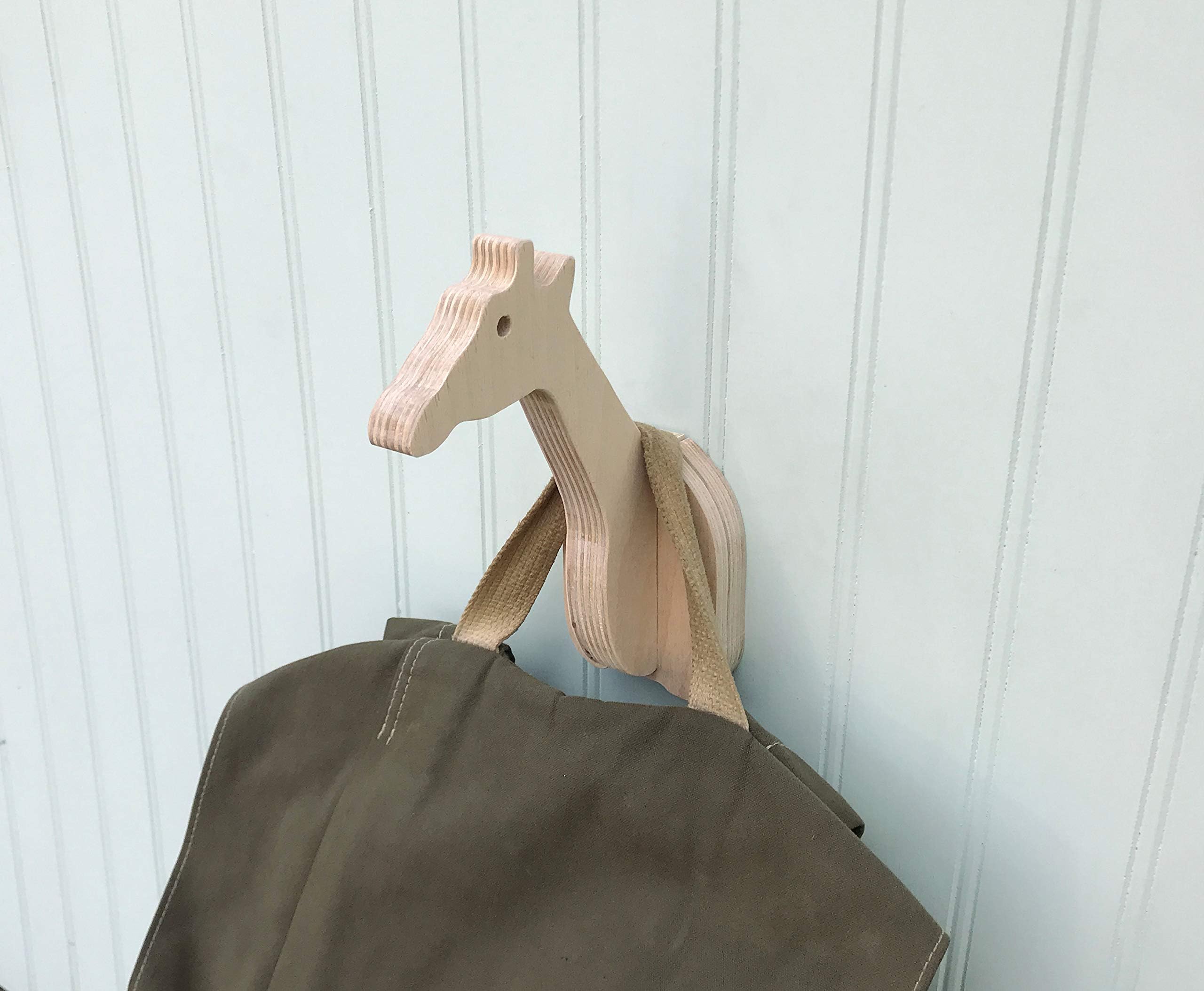 Giraffe wall hook crafted from birch plywood