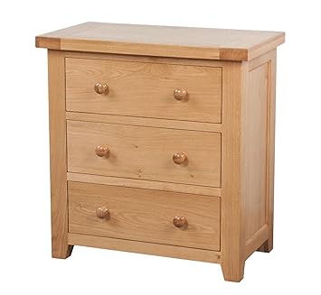 Devonshire Oak 3 Drawer Chest Drawers Solid Oak Fully Assembled