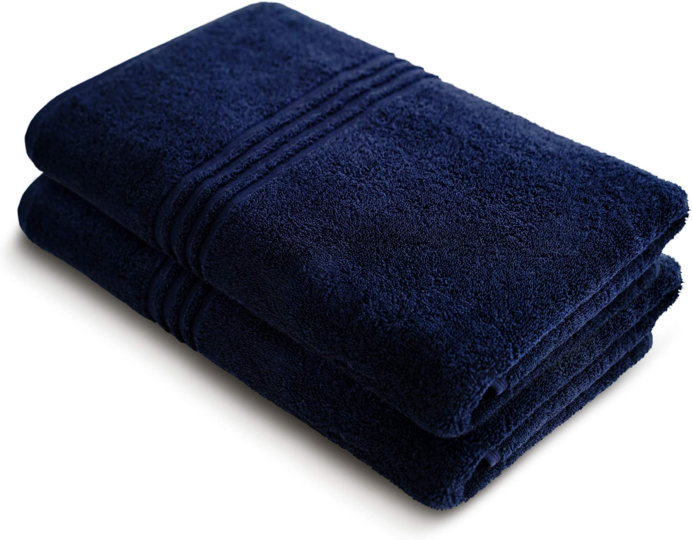 Turquoise Home 2 Pack Blue Bath Towel Set - Large Blue Bath Towels - 70 x 150 cm Extra Soft Cotton Bath Sheets XL (2 Bath Towels, Navy)