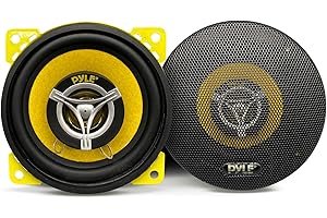 Pyle 4-Inch 2-Way Car Audio Speakers – 140W Coaxial Midrange & Tweeter System, 4 Ohm, Shallow Mount 1.85” Depth, High-Perform