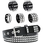 YMO Black Studded Belt, Studded Bracelet Punk Bracelets Emo Spiked Cuffs Goth Rivet Spiked Bracelets Grunge Emo Accessories for Women Men