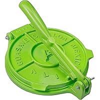 Tortilla Press 8 Inch Green Color- Cast Aluminum Tortilla Maker - Heavy-Duty Taco Presser - Made In Mexico Corn Flour…