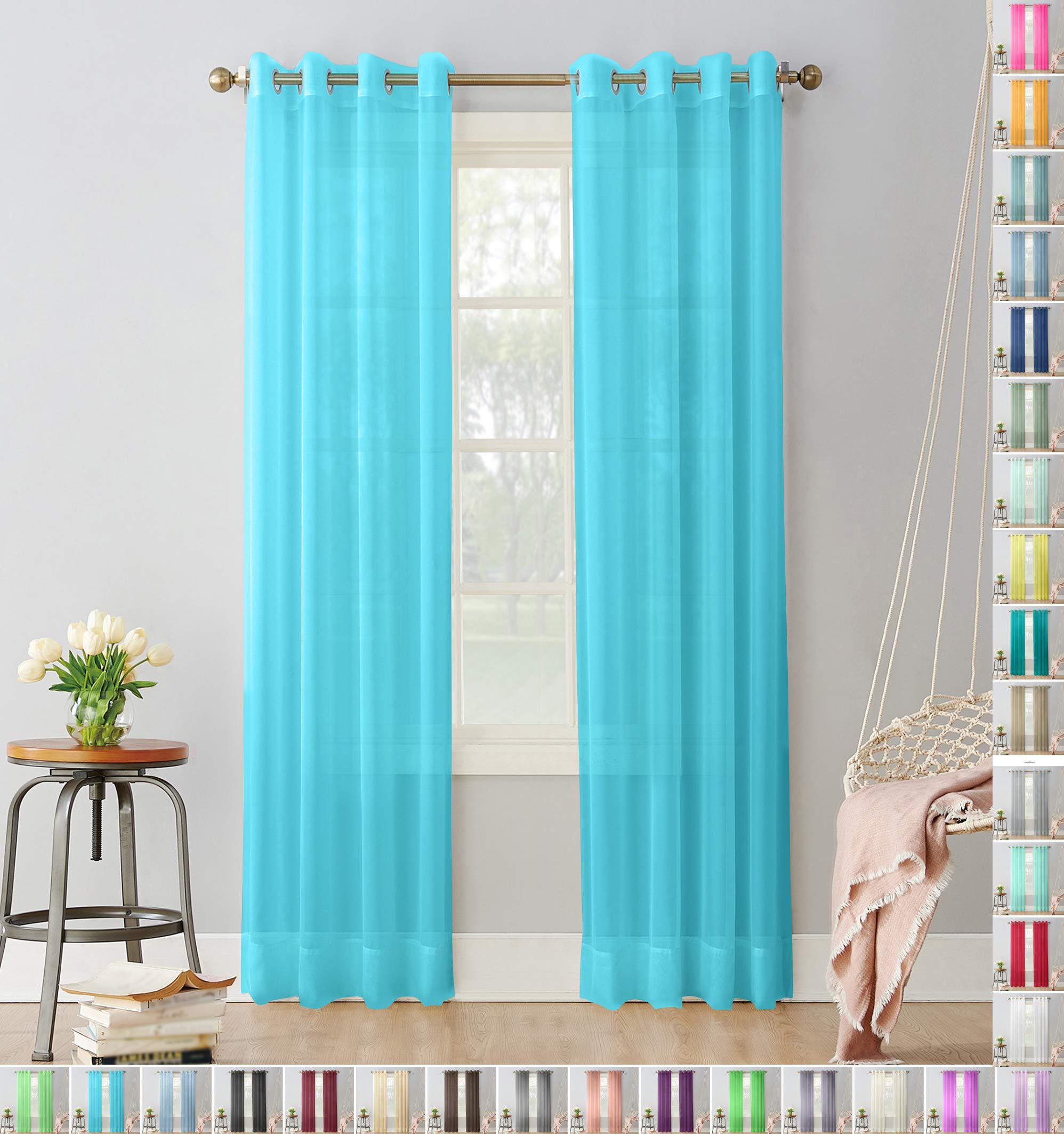 Megachest pair of sheer voile RING top (angel blue, 56" wideX72 drop(W142cmXH183cm))