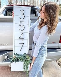 6 in Large House Numbers, Metal Modern House