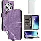 IUQXU for Xiaomi Redmi 14C / Xiaomi Poco C75 Wallet Phone Case with Screen Protector [RFID Blocking] Leather Flip Card Holder Women Men Cell Phone Case for Redmi14C 4G Redmi A4 PocoC75 14C LTE Purple