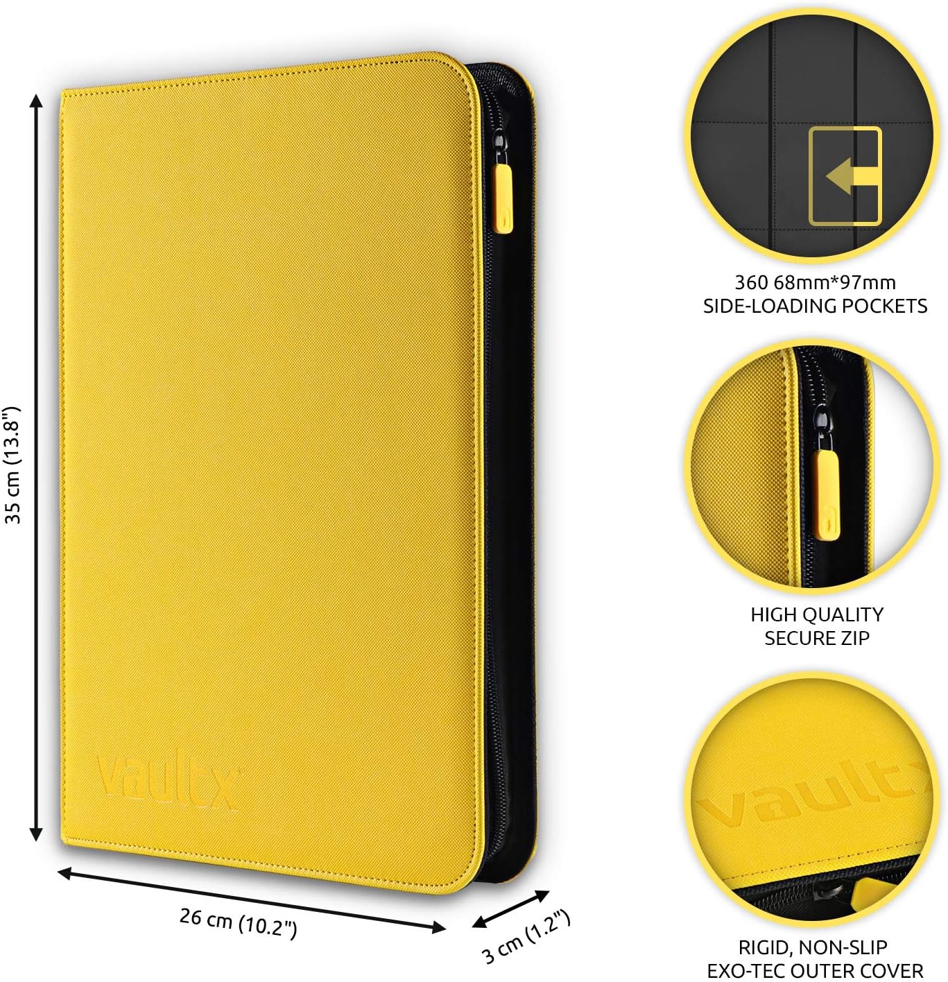 Vault X 9 Pocket Trading Card Zip Binder, 360 Cards, Premium Exo-Tec Album Material, 20 Side-Loading Pages - Image 3